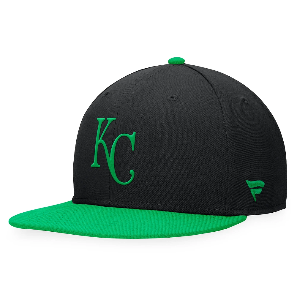 Men's Fanatics Black/Kelly Green Kansas City Royals Lucky Snapback Hat