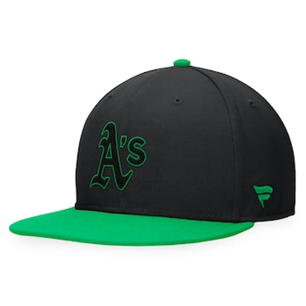 Men's Fanatics Black/Kelly Green Oakland Athletics Lucky Snapback Hat