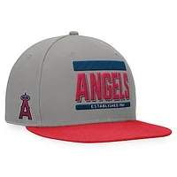 Men's Fanatics Gray/Red Los Angeles Angels Line Drive Two-Tone Snapback Hat