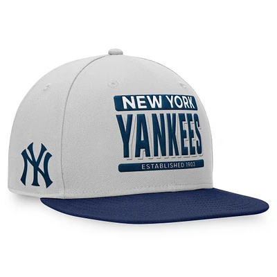 Men's Fanatics Gray/Navy New York Yankees Line Drive Two-Tone Snapback Hat