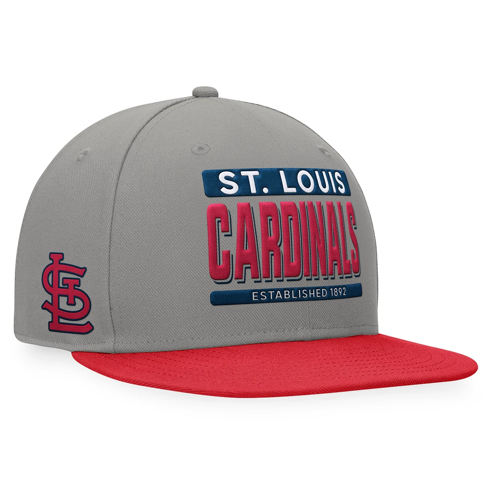 Men's Fanatics Gray/Red St. Louis Cardinals Line Drive Two-Tone Snapback Hat