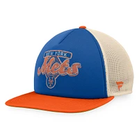 Men's Fanatics Royal/Orange New York Mets Cooperstown Collection Talley Foam Trucker Snapback Hat