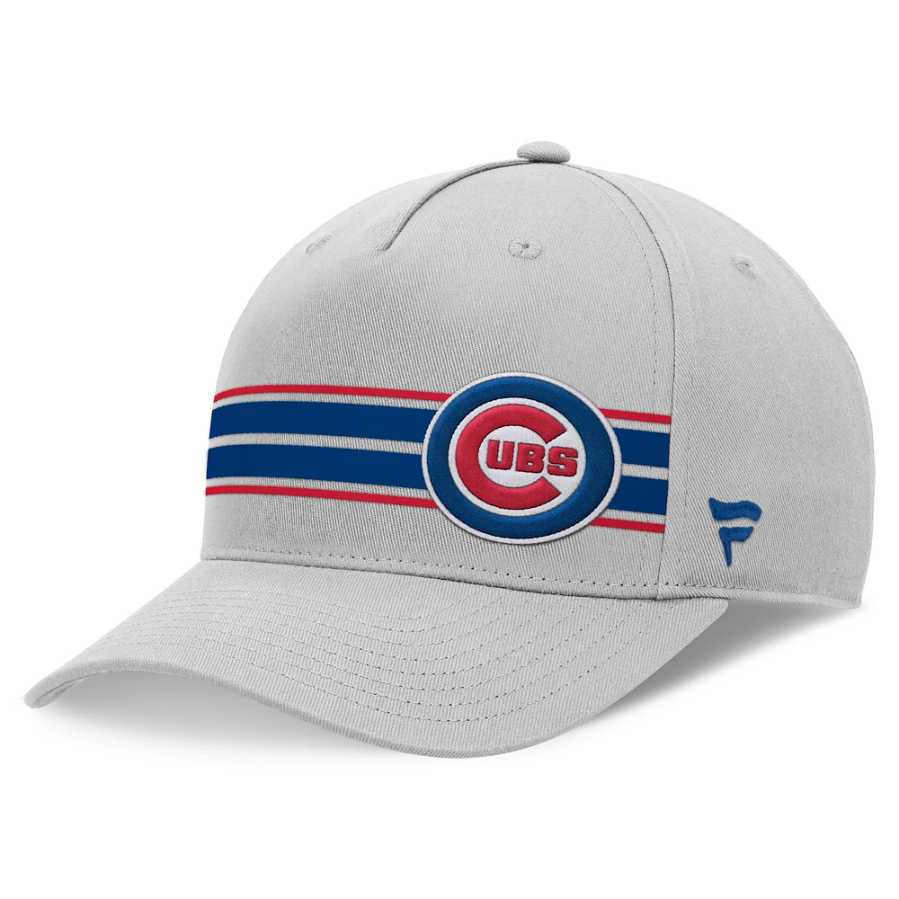 Men's Fanatics Stone Chicago Cubs Foul Ball A-Frame Adjustable Hat