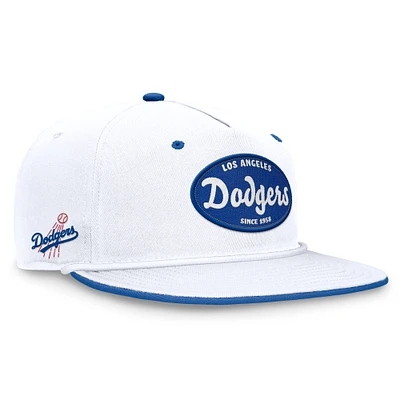 Men's Fanatics White Los Angeles Dodgers Cooperstown Collection Iron Golfer Snapback Hat