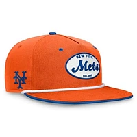 Men's Fanatics Orange New York Mets Cooperstown Collection Iron Golfer Snapback Hat