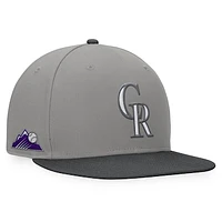 Men's Fanatics Gray/Charcoal Colorado Rockies Ace Snapback Hat