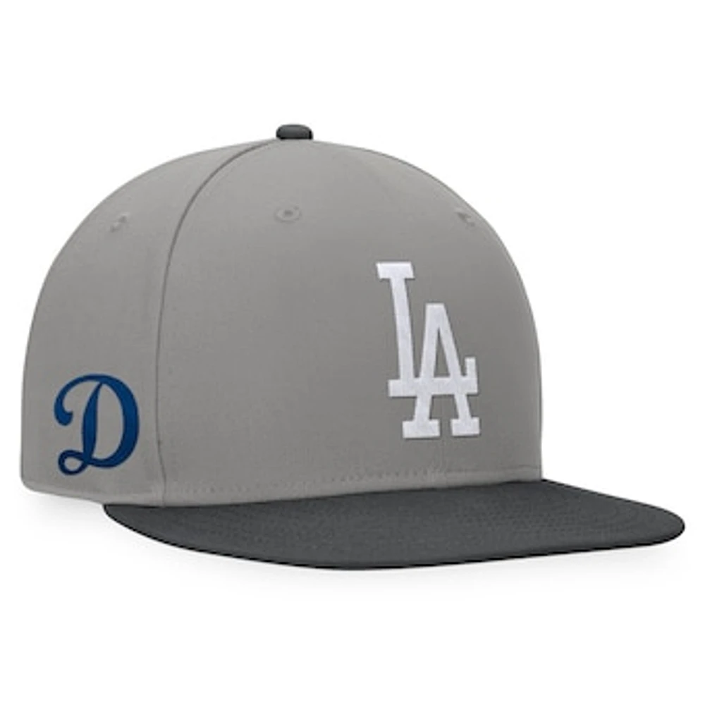 Men's Fanatics Gray/Charcoal Los Angeles Dodgers Ace Snapback Hat