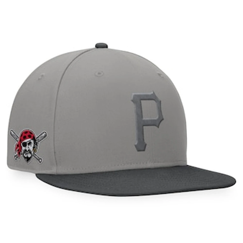 Men's Fanatics Gray/Charcoal Pittsburgh Pirates Ace Snapback Hat