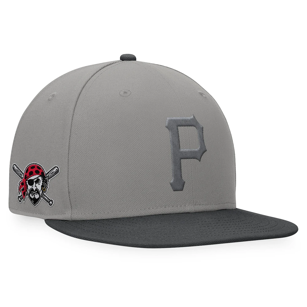 Men's Fanatics Gray/Charcoal Pittsburgh Pirates Ace Snapback Hat