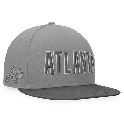 Men's Fanatics Gray Atlanta Braves Dugout Fitted Hat