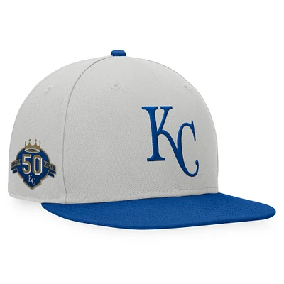 Men's Fanatics Gray/Royal Kansas City Royals Glory Days Two-Tone Snapback Hat