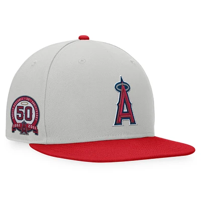 Men's Fanatics Gray/Red Los Angeles Angels Glory Days Two-Tone Snapback Hat