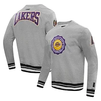 Men's Pro Standard Heather Gray Los Angeles Lakers Crest Emblem Pullover Sweatshirt