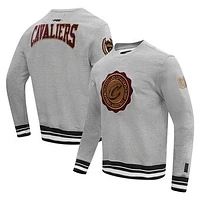 Men's Pro Standard Heather Gray Cleveland Cavaliers Crest Emblem Pullover Sweatshirt