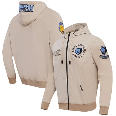 Men's Pro Standard Khaki Memphis Grizzlies Hybrid Full-Zip Hoodie