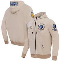 Men's Pro Standard Khaki Memphis Grizzlies Hybrid Full-Zip Hoodie