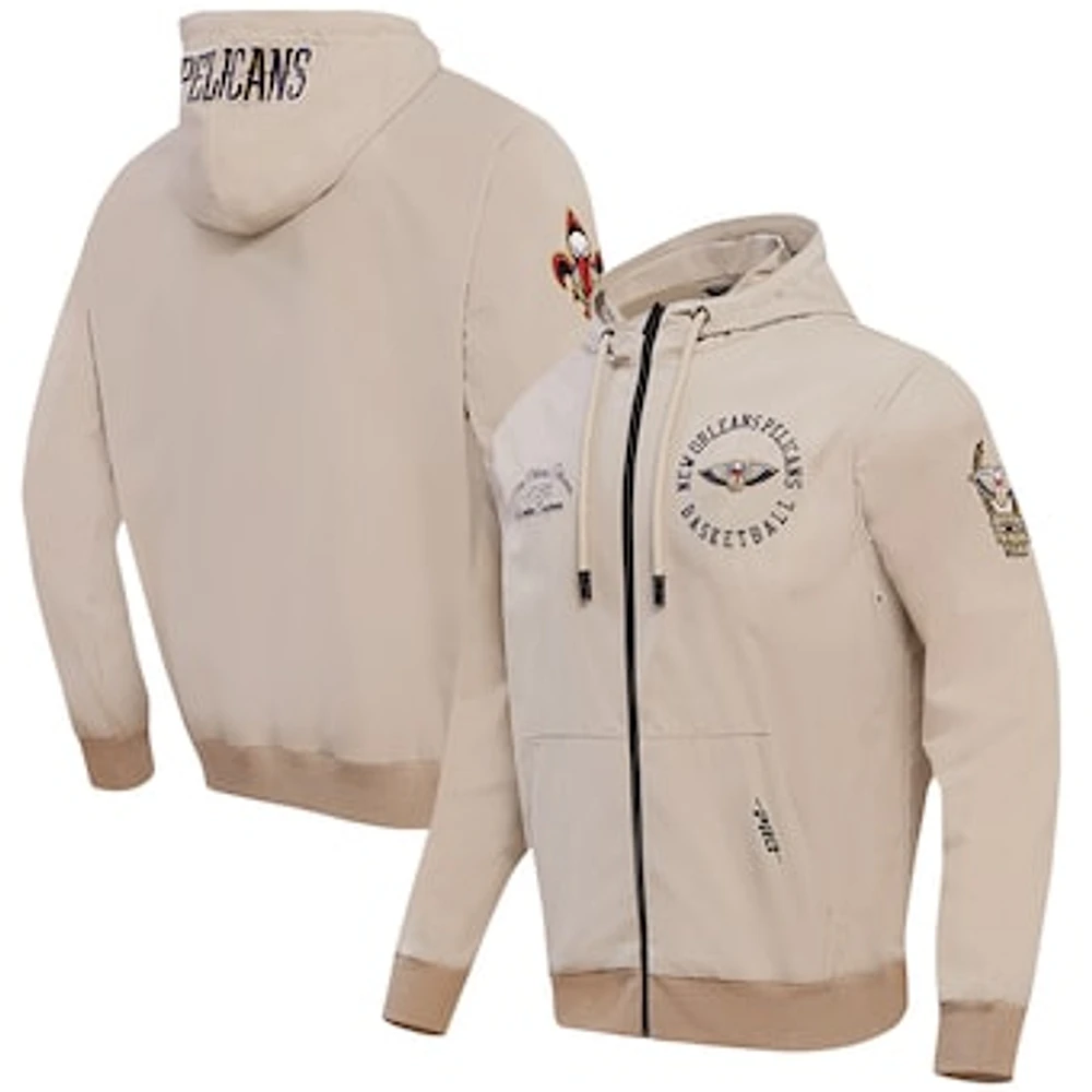 Men's Pro Standard Khaki New Orleans Pelicans Hybrid Full-Zip Hoodie