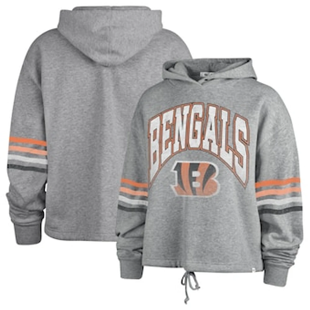 Women's '47 Heather Gray Cincinnati Bengals Upland Bennett Pullover Hoodie