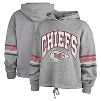 Women's '47 Heather Gray Kansas City Chiefs Upland Bennett Pullover Hoodie