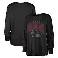 Women's '47 Black Atlanta Falcons Tom Cat Lightweight Long Sleeve T-Shirt