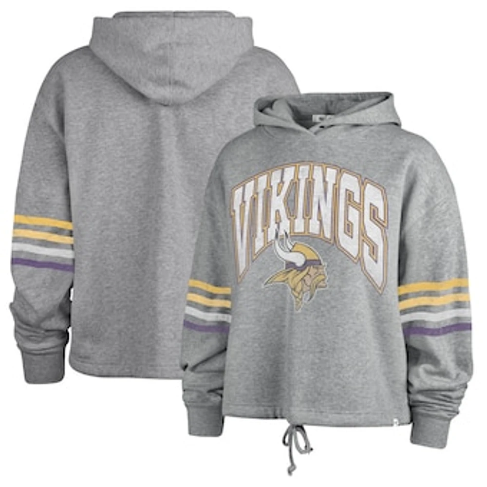 Women's '47 Heather Gray Minnesota Vikings Upland Bennett Pullover Hoodie