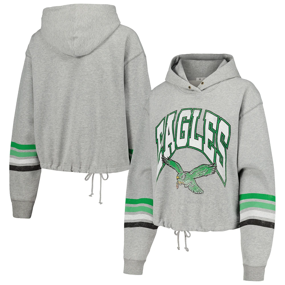 Women's '47 Heather Gray Philadelphia Eagles Upland Bennett Pullover Hoodie