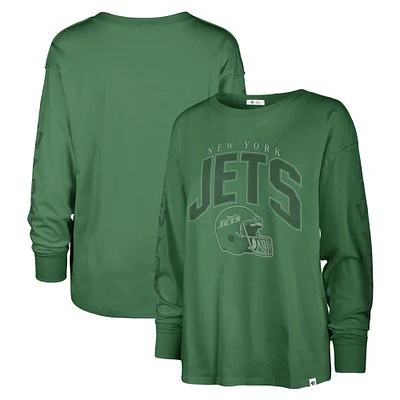 Women's '47 Green New York Jets Tom Cat Lightweight Long Sleeve T-Shirt