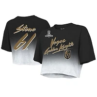 Women's Majestic Threads Mark Stone Black Vegas Golden Knights 2023 Stanley Cup Champions Name & Number Dip-Dye Cropped T-Shirt