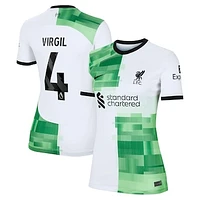 Women's Nike Virgil van Dijk White Liverpool 2023/24 Away Replica Player Jersey