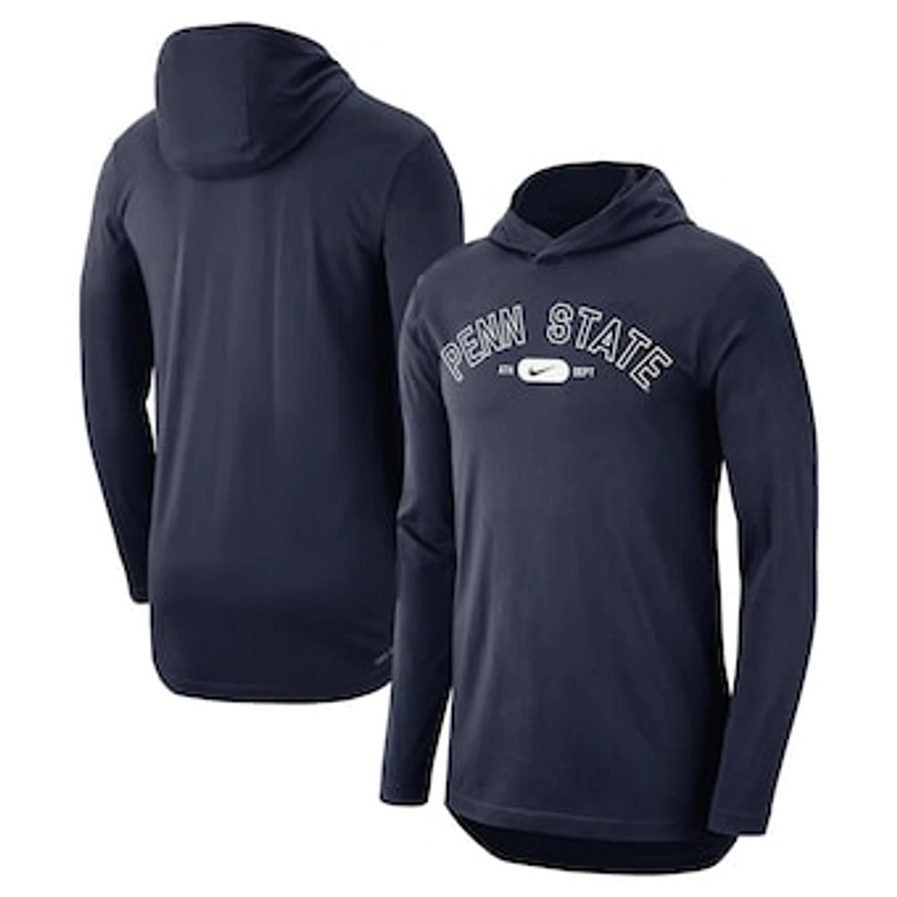 Men's Nike Navy Penn State Nittany Lions Campus Performance Long Sleeve Hoodie T-Shirt