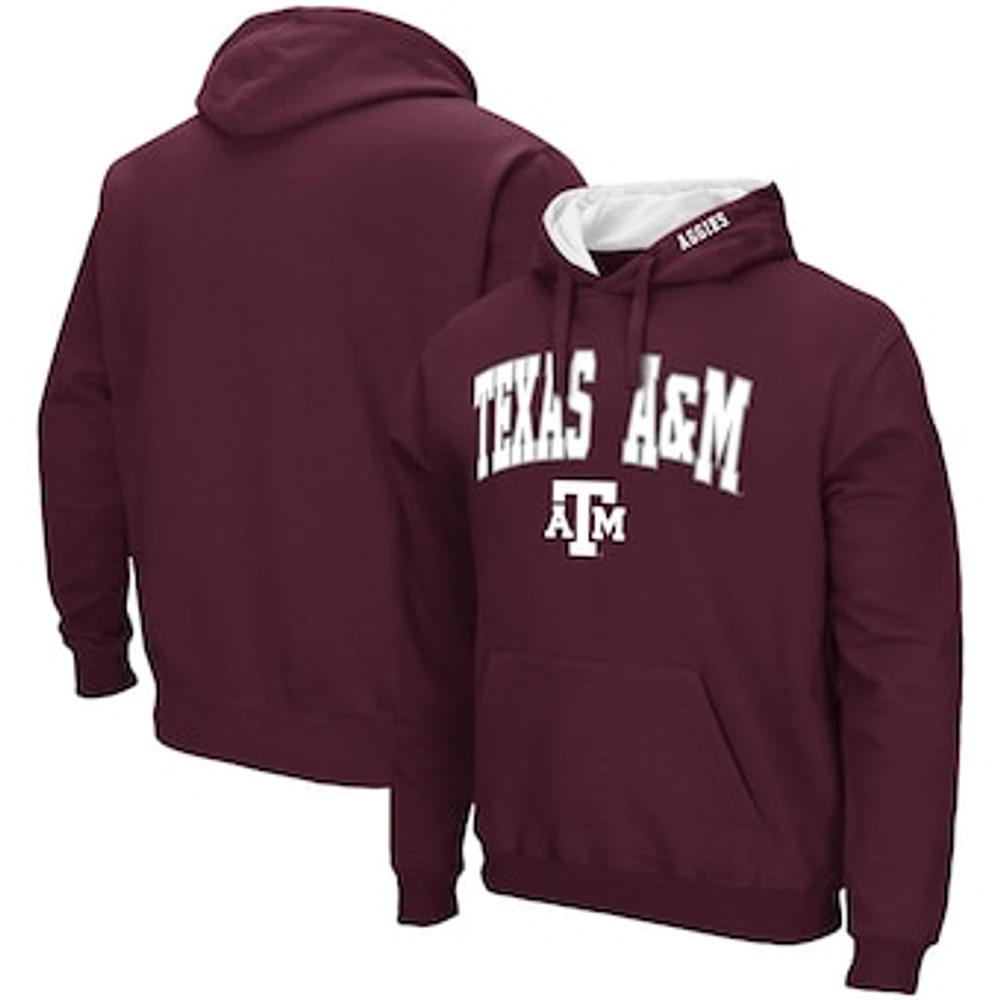 Men's Colosseum Maroon Texas A&M Aggies Arch & Logo 3.0 Pullover Hoodie