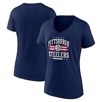 Women's Fanatics Navy Pittsburgh Steelers Americana V-Neck T-Shirt