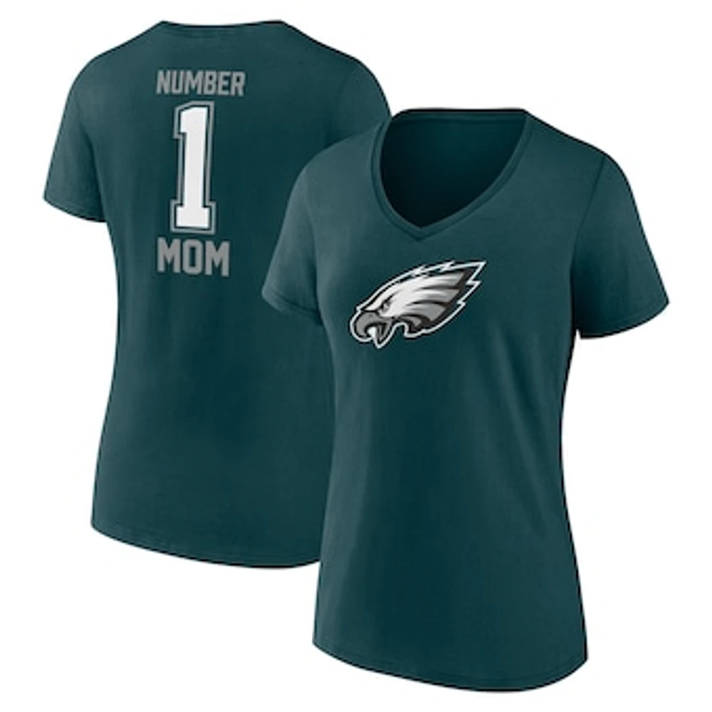 Women's Fanatics Midnight Green Philadelphia Eagles Mother's Day V-Neck T-Shirt