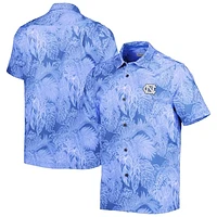 Men's Tommy Bahama Light Blue North Carolina Tar Heels Coast Luminescent Fronds Camp Button-Up Shirt