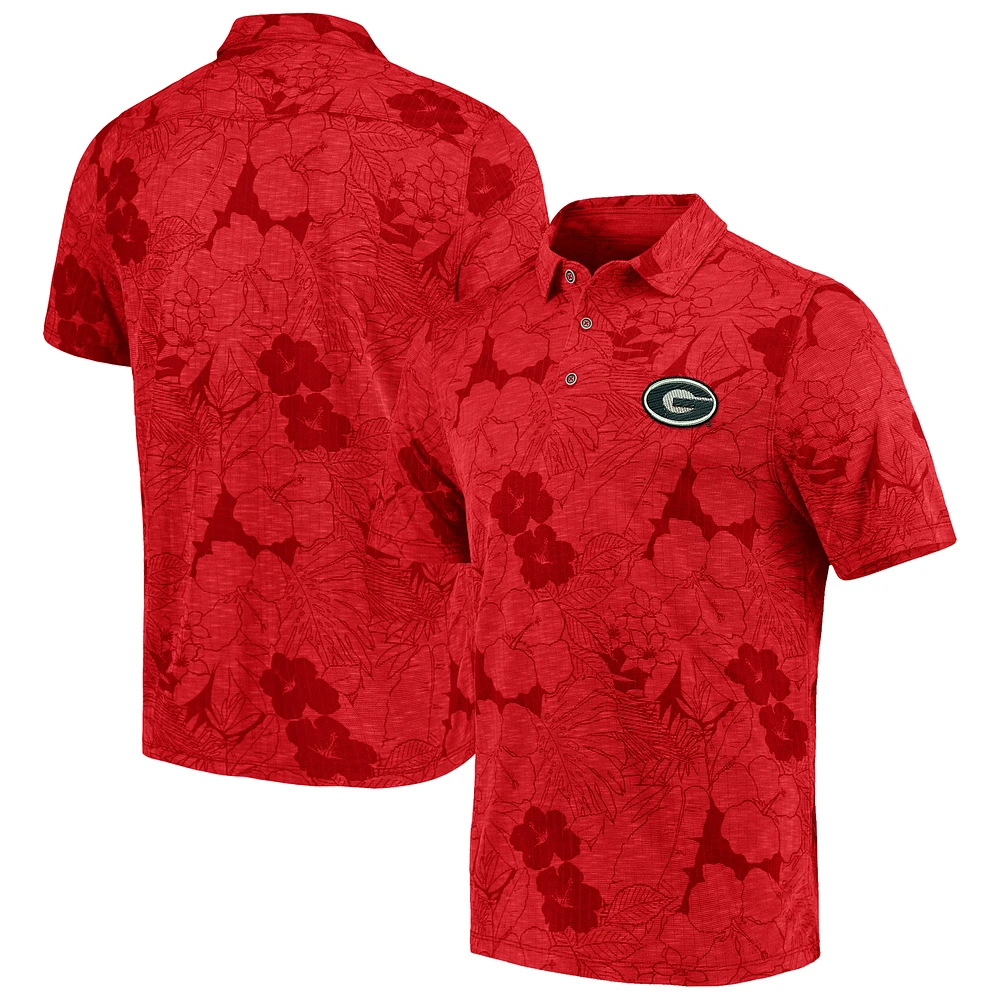 Men's Tommy Bahama Red Georgia Bulldogs Miramar Blooms Polo