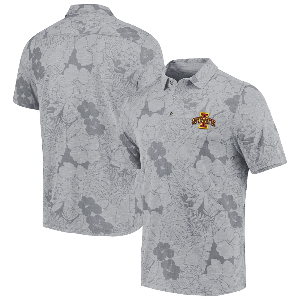 Men's Tommy Bahama Gray Iowa State Cyclones Miramar Blooms Polo