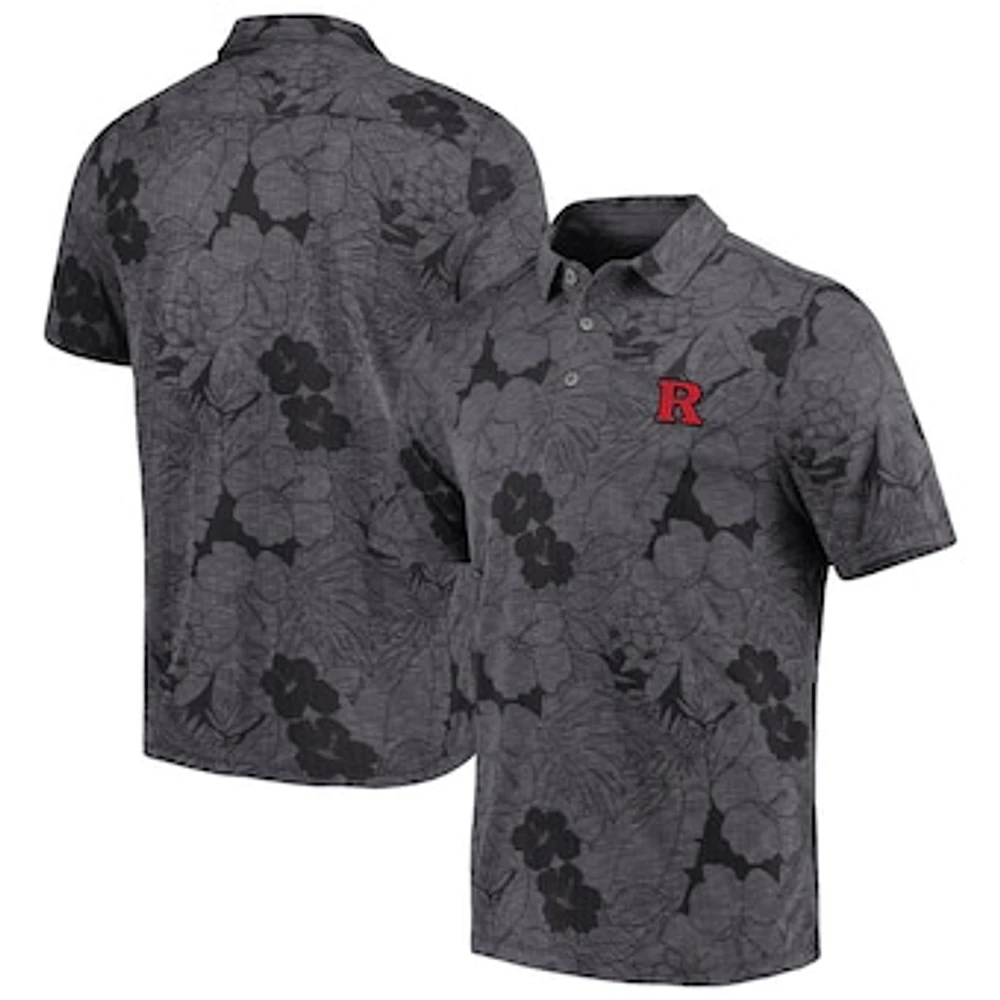 Men's Tommy Bahama Gray Rutgers Scarlet Knights Miramar Blooms Polo