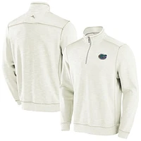 Men's Tommy Bahama Cream Florida Gators Tobago Bay Half-Zip Tri-Blend Top