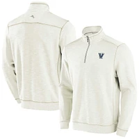 Men's Tommy Bahama Cream Villanova Wildcats Tobago Bay Half-Zip Tri-Blend Top