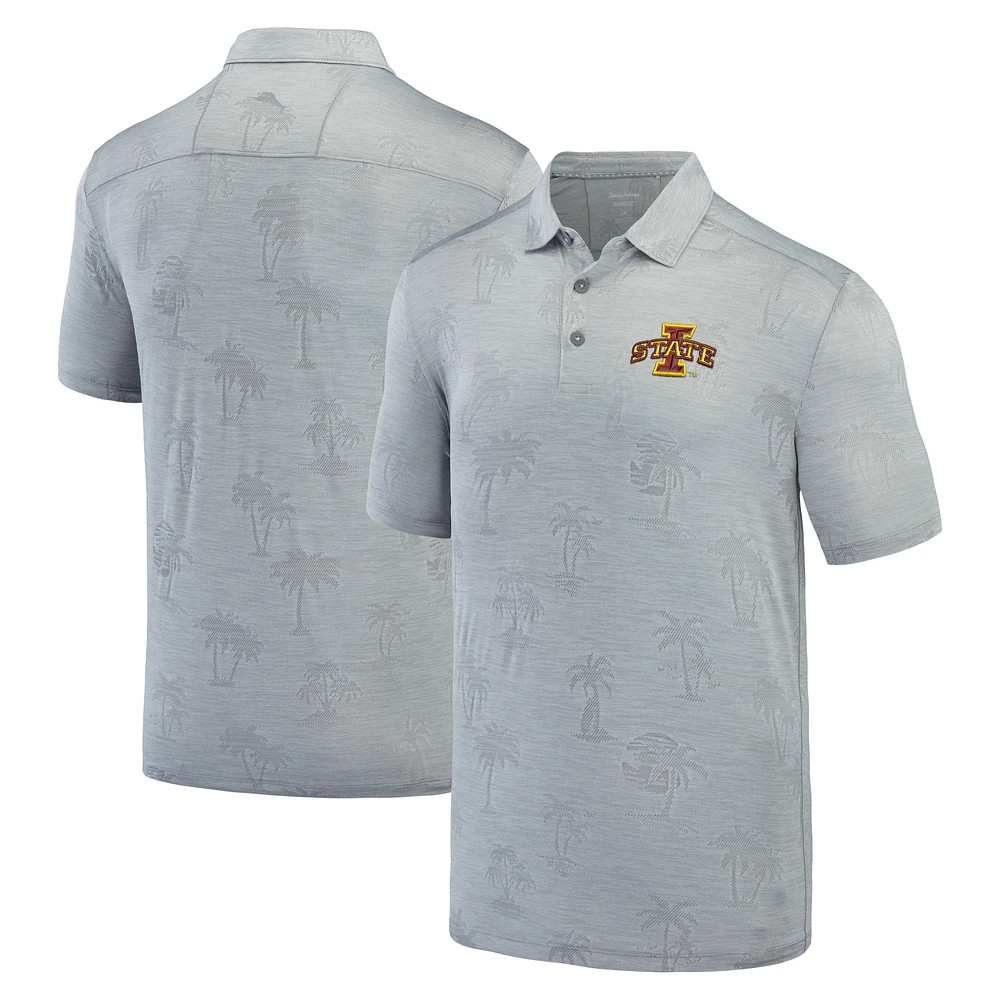 Men's Tommy Bahama Gray Iowa State Cyclones Sport Palm Coast Palmera IslandZone Polo