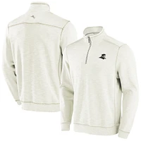 Men's Tommy Bahama Cream Providence Friars Tobago Bay Half-Zip Tri-Blend Top