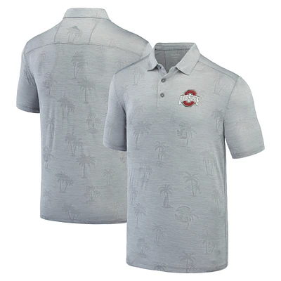 Men's Tommy Bahama Gray Ohio State Buckeyes Sport Palm Coast Palmera IslandZone Polo