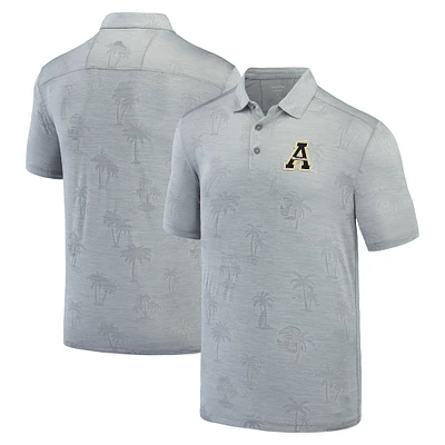 Men's Tommy Bahama Gray Appalachian State Mountaineers Sport Palm Coast Palmera IslandZone Polo