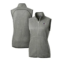 Women's Cutter & Buck  Gray UTSA Roadrunners Mainsail Sweater-Knit Full-Zip Vest