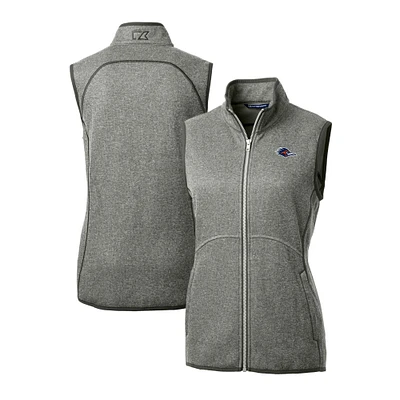 Women's Cutter & Buck  Gray UTSA Roadrunners Mainsail Sweater-Knit Full-Zip Vest