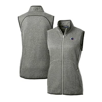 Women's Cutter & Buck  Gray UTSA Roadrunners Mainsail Sweater-Knit Full-Zip Vest