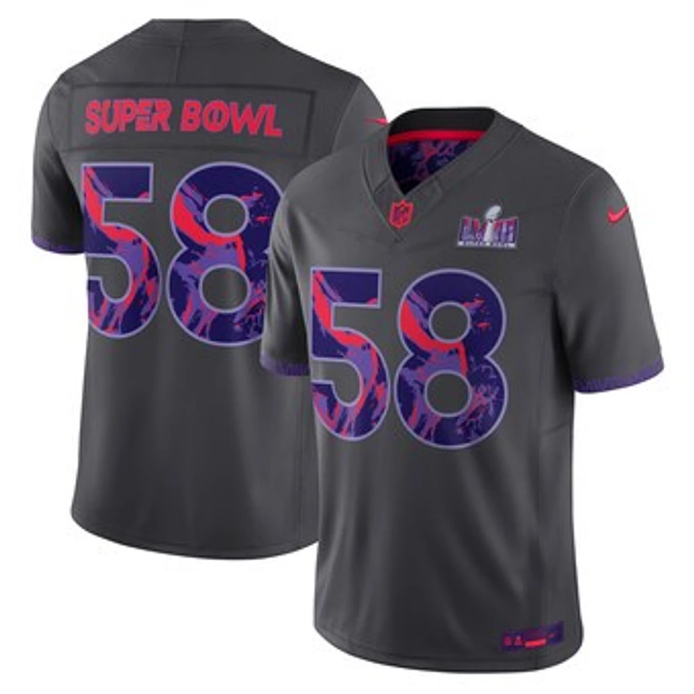 Men's Nike Anthracite Super Bowl LVIII Limited Jersey