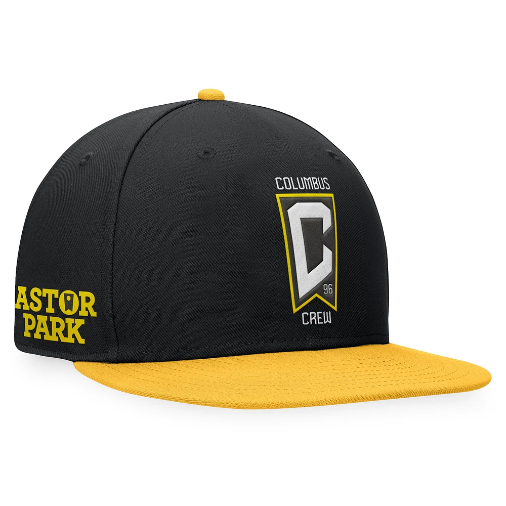 Men's Fanatics Black/Gold Columbus Crew Downtown Snapback Hat