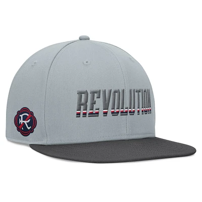 Men's Fanatics Gray New England Revolution Smoke Snapback Hat