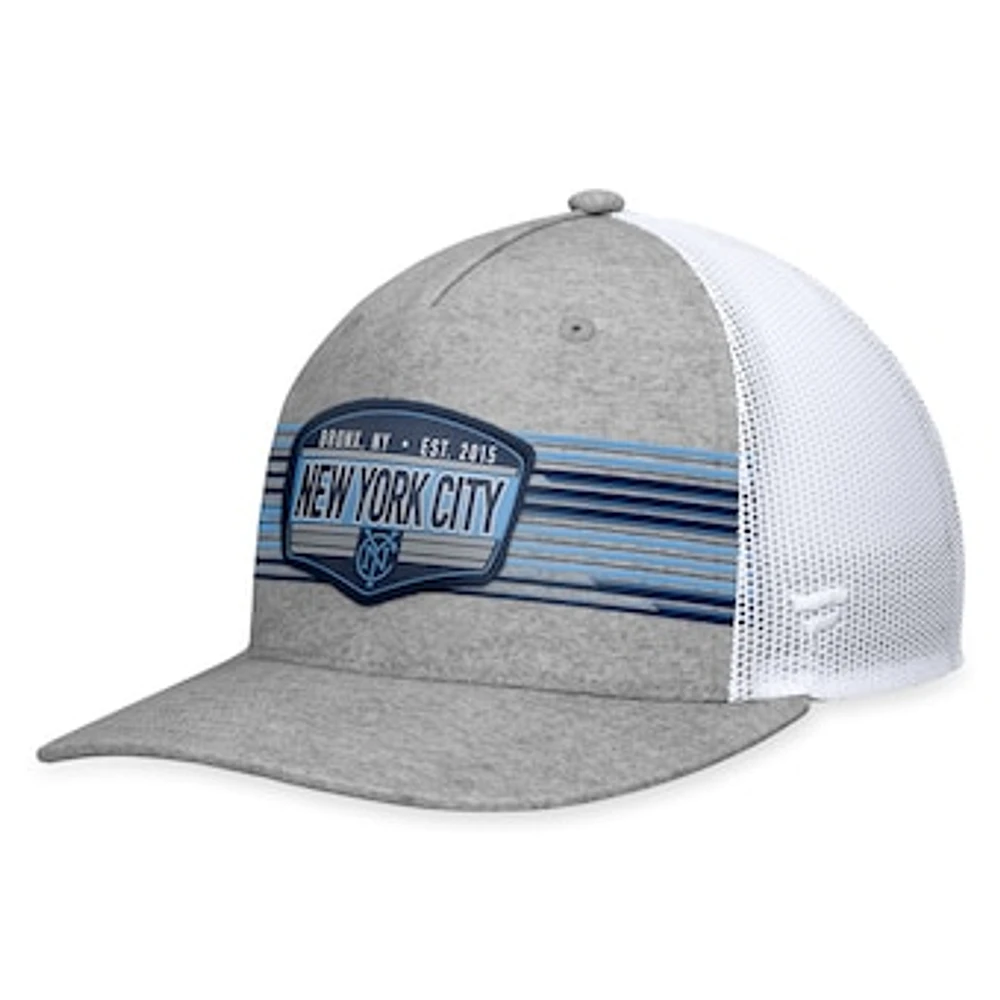 Men's Fanatics Steel New York City FC Stroke Trucker Snapback Hat